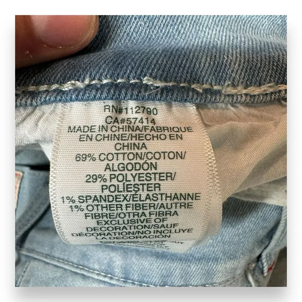 Mens True Religion Rocco Light Wash Relaxed Skinny Denim Shorts - 108085 Size 33